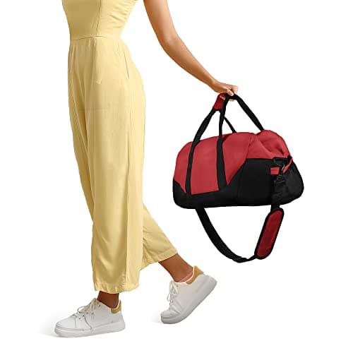 21" Large Duffle Bag with Adjustable Strap, Red, L, Classic — view 6