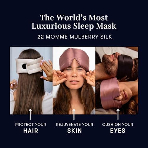 DROWSY Silk Sleep Mask. Face-Hugging, Padded Silk Cocoon for Luxury Sleep in Total Darkness (Midnight Blue) — view 6