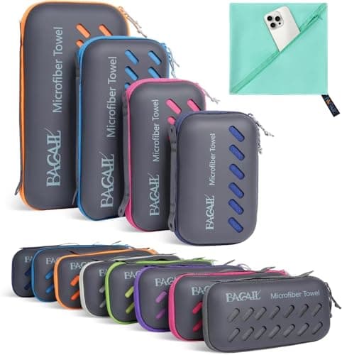 BAGAIL Microfibre Towel - Quick Dry, Super Absorbent, Ultra Light & Compact - Ideal for Camping, Travel & Beach, Swimming Towel, Great for Sports, Gym, Yoga and Backpacking, Mint, 80x40cm