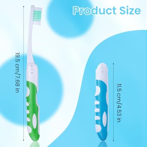 2Pcs Folding Travel Toothbrush Set - Portable Soft Bristle for Hiking, Camping, and Traveling — view 2