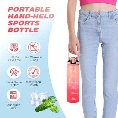 SEASEVEN Sports 1L Water Bottle with Straw for Gym,Office,Travel — view 6