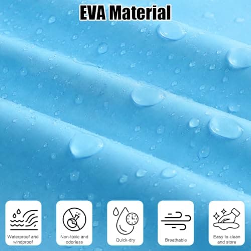 Adiwo Rain Poncho Girls Boys, Boys Girls Portable Raincoat, Kids Raincoats with Hood, Cartoon Poncho Toddler, Kids Lightweight Rainwear Waterproof Reusable, Blue Shark (M) — view 5