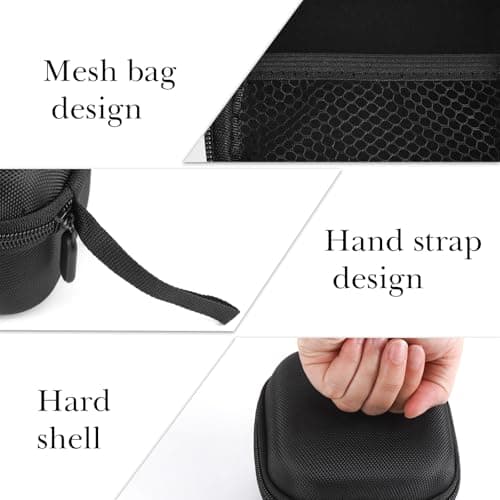 Linkidea Hard Shell Head Shaver Case, Protective Travel Storage Bag with Mesh Pocket, Compatible with Remington Balder Pro, Skull Shaver Pitbull Gold PRO Rotary Shavers (Black) — view 3