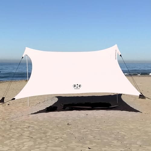 Neso Gigante Beach Tent, 2.5 m high, 3.3 m (11 ft) x 3.3 m (11 ft), reinforced corners and cooling compartment (white)