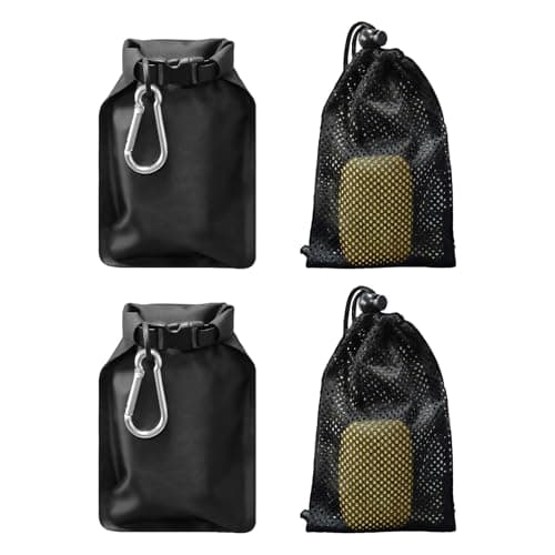 2PCS Soap Bar Bag Waterproof Leakproof Portable Travel Compact with Lathering Bag and Carabiner Clip for Outdoor Camping