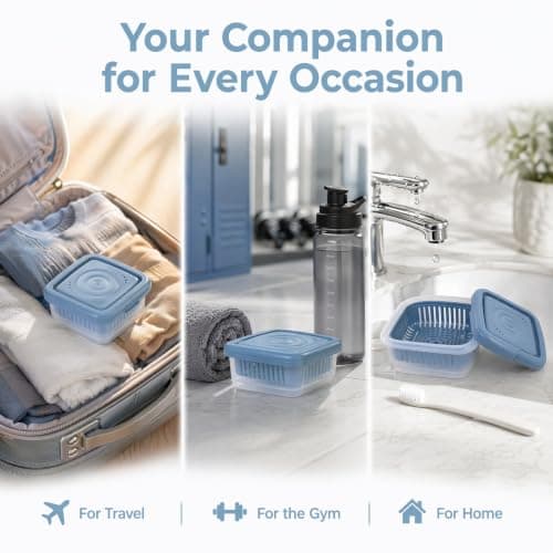 Travel Soap Dish with Lid and Drainage Layer, Leak-Proof Portable Soap Box Case Holder for Shower, Gym, Camping and Bathroom, Compact Shampoo Bar Container — view 5