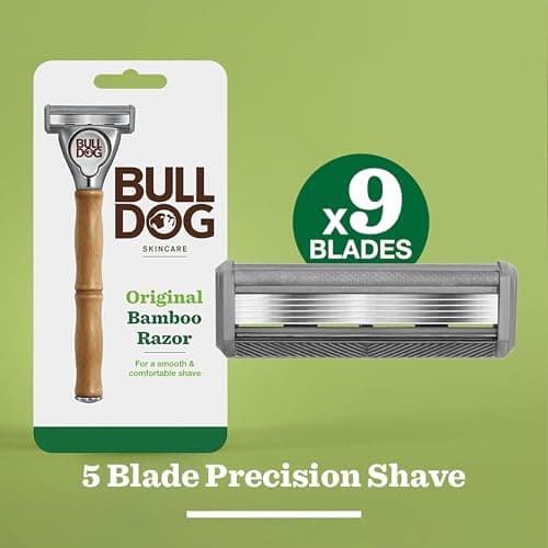 Bulldog Skincare - Original Bamboo Razor Multipack, Smooth Glide Razor Handle Plus 9 Blade Refills for Men — view 2