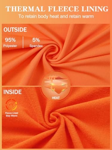 Hotfiary Kids Boys Thermal Base Layer Set Football Skin, Orange, 9-10Y — view 3