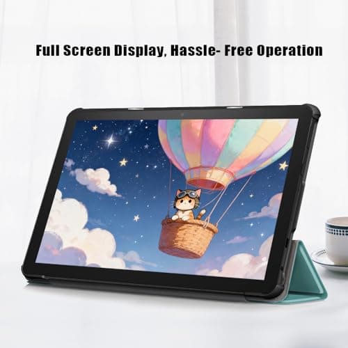 Trifold Stand Case for 10 inch Tablets 2023, TOKILO Slim Lightweight Stand Hard Back Shell Smart Cover with Auto Wake/Sleep, Un Fit for LG10 Tablet, Green — view 6