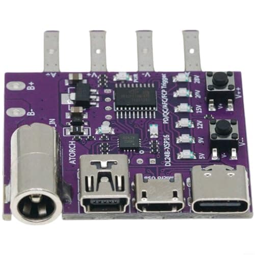 USB-C PD 3.1 Test Adapter Board 140 W Voltage Release for Quick Chargers QC Compatible Metal Housing Purple