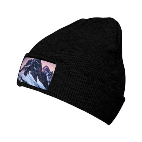 RoMuka Knitted Wool Travel Hat - Velvet Patch Winter Warm Hat Suitable for Home or Outdoor Activities, Travel Mountain, One Size, Travel Mountain, One Size