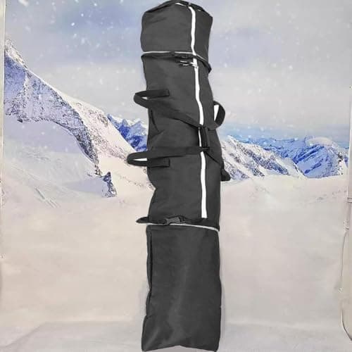 QLoztyse Snowboard And Boot Bag Combo Ski Bag Professional Gear Fit Skis Up to 200cm Polyester Black for Outdoor Hiking Camping Travel — view 5