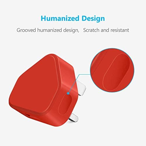 AMO USB Charger Plug UK, USB Plug Adapter Data Cable 3 Meter Compatible For iOSiPhones 5 5S 5C SE 7 8 X XS XR 11 12 13 14 iOSiPad iOSiPod Air Pods (Red 1Amp) — view 6