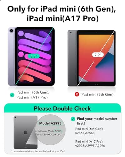 ESR for iPad mini A17 Pro Case, iPad mini 6th Gen Case, Clear — view 2