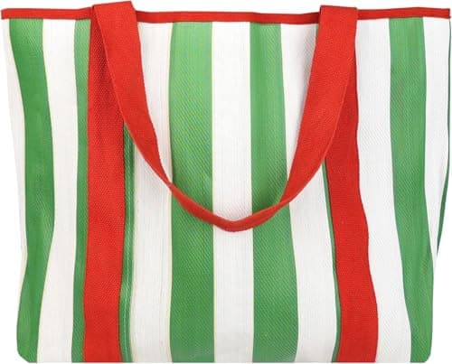 Talking Tables Strong Large Tote Bag with Olive Design Reusable Recycled Plastic Shopping Bag Travel Tote Water Resistant for Beach Picnics and Everyday Carry Lightweight 39cm x 46.5cm — view 6