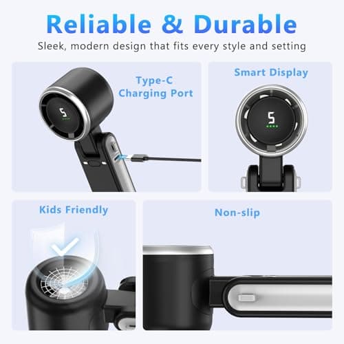 LKV Portable Handheld Turbo Fan 5-Speed USB-C Rechargeable Cordless Black — view 3