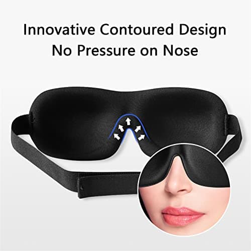 VIKSAUN 4 Pack Blackout Sleep & Eye Mask 3D Contoured Design for Deep Sleeping Sleeping Mask for Travel Nap Yoga Straps for Comfort & Adjustability, Eye Cover for Sleeping Unisex (4 Pack) — view 3