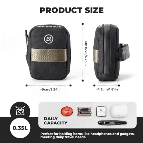 ROCKBROS Bike Saddle Bag, 43g Ultralight, Mini Size, 0.35L — view 2