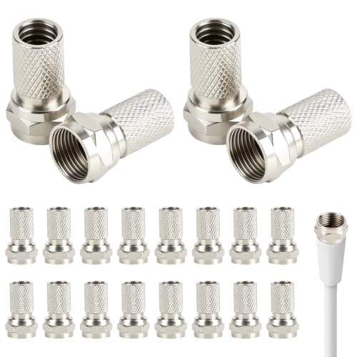 20 Pcs F Connector to Coax Adapter, Waterproof, Rust Prevention