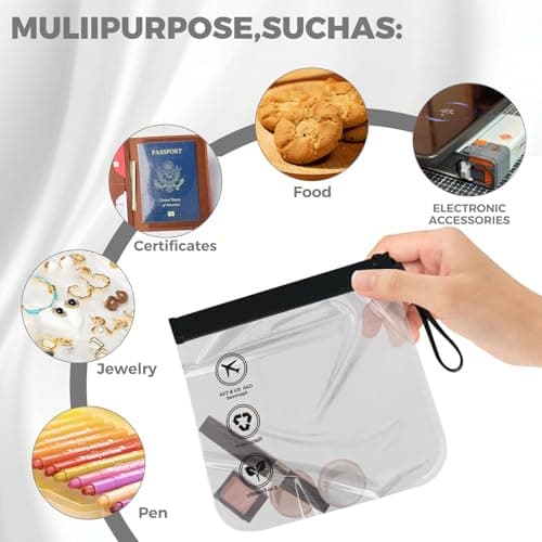 Woobroo Clear Travel Toiletries Bag, 4 Pack 20 x 20cm Airport Liquid Bags TSA Approved Toiletry Bag, Travel Essentials PVC Waterproof Cosmetic Clear Makeup Bag for Women and Men — view 3
