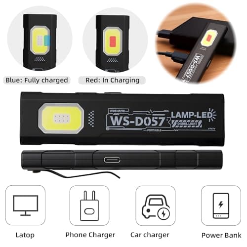 Slim EDC Flashlight, Mini Rechargeable Pocket Torch with USB-C Charging — view 3