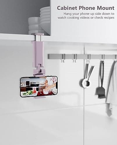 MiiKARE Portable Airplane Phone Holder-360° Rotation Phone Holder for Plane,Hands-Free Travel Essentials for Flying,Foldable Pocket-size Phone Stand Holiday Essentials Compatible iPhone&Android-Purple — view 5