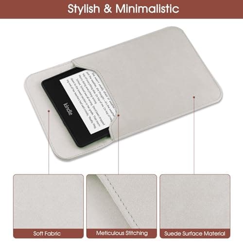 Sleeve Case for 6.8" E-Reader Compatible Paperwhite 11th 2024-2021/Paperwhite Signature Edition 2024-2021 Sleeve Bag Pouch Cover for 6-6.8'' Kobo/Tolino/Pocketbook 6-inch ebook Reader(Silver) — view 4
