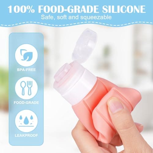 OSDUE Silicone Travel Bottle, 4 Pack 100ml Squeezy Travel Bottles Leak Proof Refillable Squeezable Containers Pots for Lotion Liquid Shampoos Soap and Toiletries — view 3