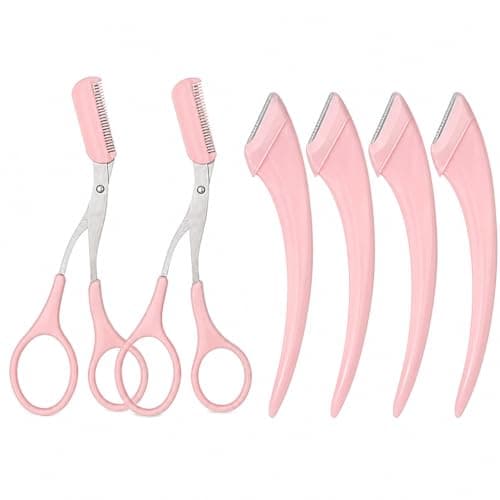 Qabonl 6 Piece Pink Eyebrow Grooming Set