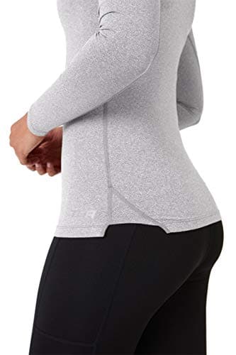 TCA Super Thermal Top Women - Ladies Thermal Vest - Thermals Womens - Ski Base Layer Women - Workout Tops for Cold Weather - Marl Grey, S — view 4