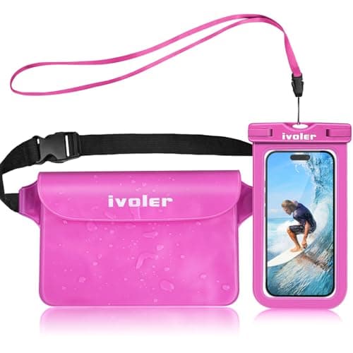 ivoler Waterproof Pouch Bag + Phone Case, Pink