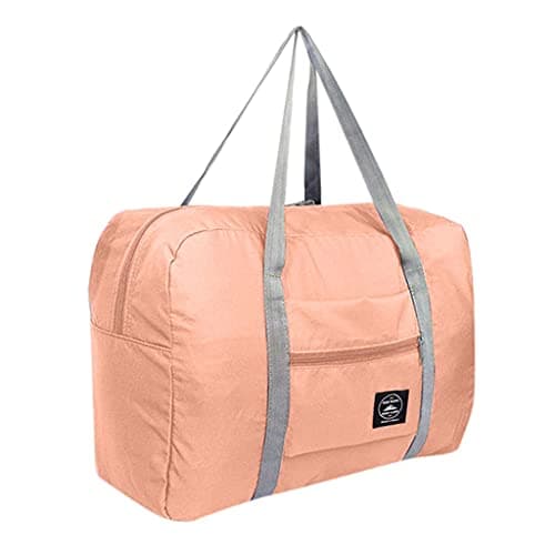 Cabin Bag,Foldable Travel Duffel Bag,Holdall Tote,Large Capacity Carry on Luggage Bags,Holdall Bag,Oxford Cloth Heavy Duty Holdall Bags for Men Women, Strong Moving Boxes for House (Pink)