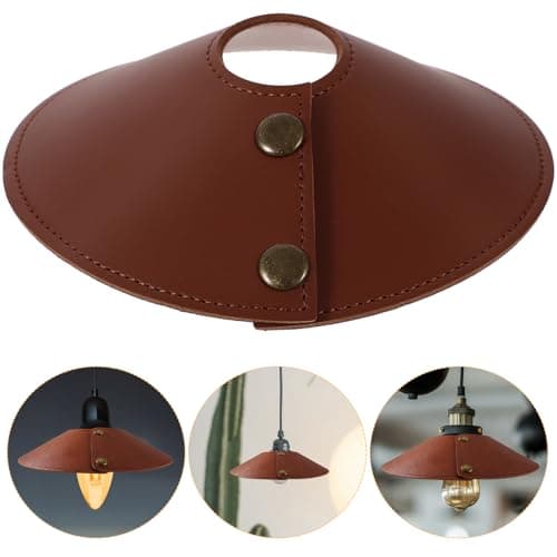 LIGHTAOTAO Portable Pu Lampshade Brown Light Bulb Cover with Easy to Use Design for Outdoor and Indoor Camping, Retro Style Small Lampshade Suitable for Travel and Night Light — view 6