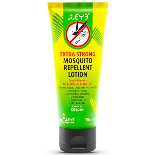 THEYE Mosquito Repellent Cream - Extra Strong/Tropical Strength - 100% Natural, Deet Free, No Preservatives - Safe Insect/Midge Repellent for Adults, Children & The Environment - 75ml