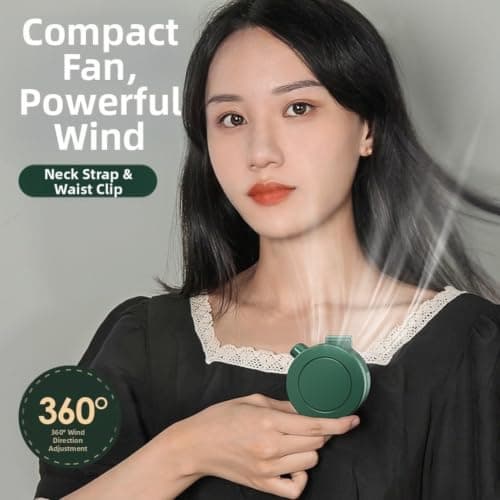 Clip On Neck Fan USB Rechargeable 360° Rotation 3 Speeds — view 3