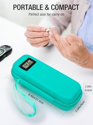 Leng Ke Insulin Cooler Travel Case TSA Approved, Temperature Display Peptide Case, Portable Insulin Pen Cooler Travel Case for Ice Pack, Travel Diabetic Supplies (Green) — view 4