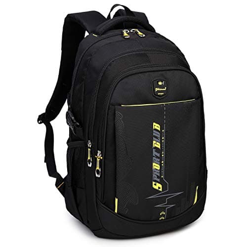 SIVENKE School Backpacks Student Bookbag Laptop Rucksack Computer Casual Shoulder Daypack Travel Back Pack for Teen Boys Yellow