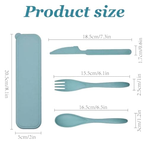 2 Sets Portable Reusable Cutlery Set with Case – Utensils for Travel, Camping, Outdoor Dining – Compact & Easy to Clean, Sustainable Dining Solution — view 2