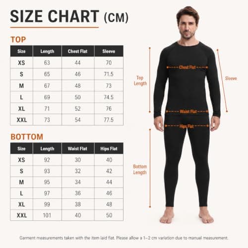 Stathmon Men's Thermal Underwear Set Mens Thermals Top Bottoms — view 6