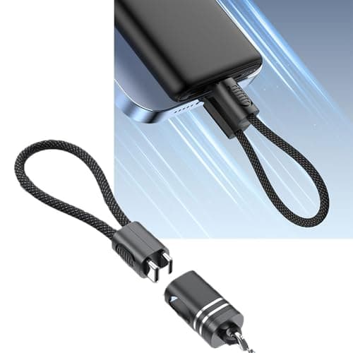 FANGZESHI 60W Fast Charging Double Type C Cable with Keychain, 18cm, Gold — view 3