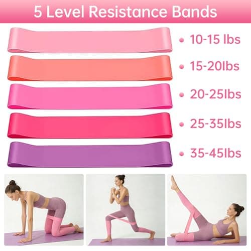 Pilates Essential Kit for Women 15Pcs Pilates Equipment Set for Home Workouts, Professional Beginners Starter Kit with Ring, Yoga Ball, Elastic Resistance Bands & Accessories for at Home Gym Workout — view 6