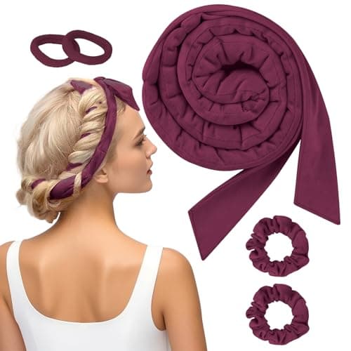 BUTBU Heatless Curlers Headband, 5PCS No Heat Hair-Curlers and Rollers