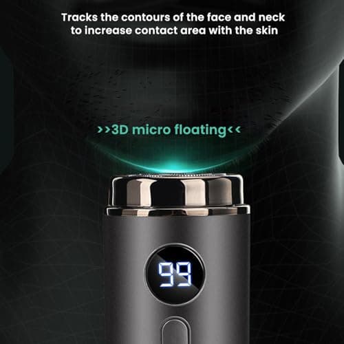 Wet Dry Use Mini Shaver for Men, USB Wireless Shaving Beard Trimmer, Washable Electric Shaver, Rechargeable Portable Razor (Green) — view 5