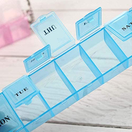 2 PCS Weekly Pill Organizer 7 Day Pill Box Organizer Medicine Box Tablet Dispenser Organiser Storage Case Portable Travel Pill Box Travel Medicine Organizer for Medication — view 3