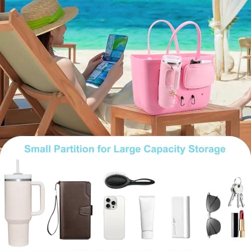 MEETI 4PCS Organizer Holder and Phone Accessory Compatible with Bogg Bag Original (Black) — view 4