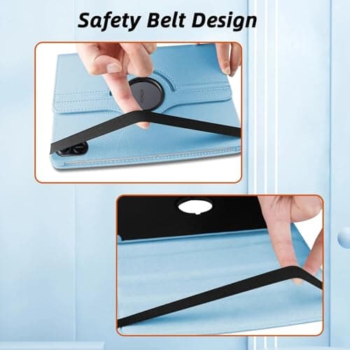 360 Rotation Case for Honor Pad X8a 2024, PU Leather Protective Cover with Rotating Stand & Auto Sleep/Wake (Sky Blue) — view 4