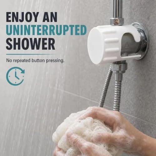Public Shower Push Button Lock Attachment Hands-Free Timed，4Black+White — view 2