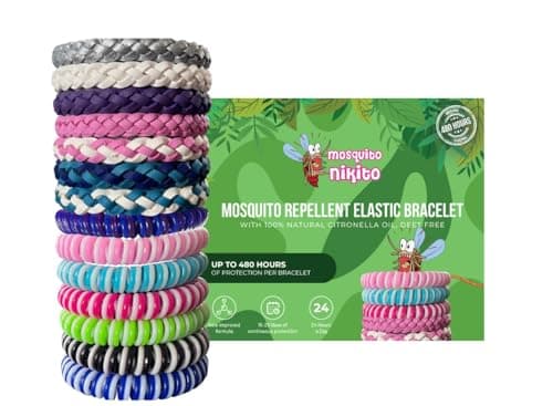Mosquito Nikito Repellent Coil Bracelet, Pack of 14, Mixed, Up to 480 Hours Protection