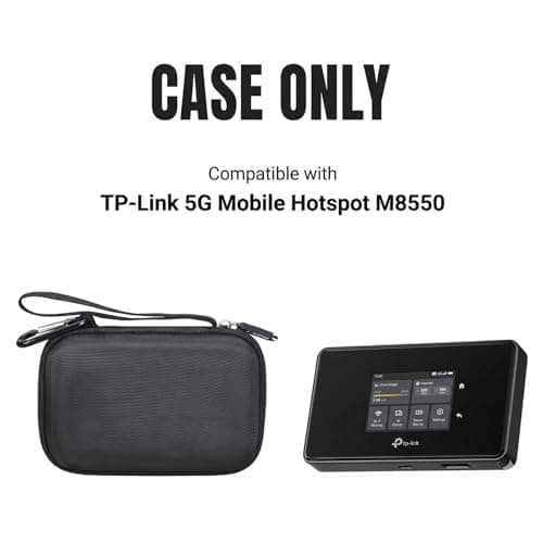 Case for TP-Link 5G Mobile Hotspot M8550 | Tri-Band AXE3600 - Hard Travel Protective Carrying Storage Bag, Box Only (Black) — view 2