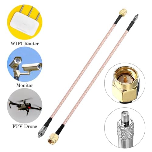 Boobrie SMA Male to TS9 Female Adapter Cable 15CM TS9 Female to SMA Male RG316 Coaxial Cable Low Loss Antenna Cable for 3G 4G LTE Hotspot Router WiFi Pack of 2 — view 5